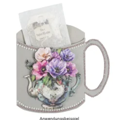 3-D Motive, Blumensträuße mit Kanne, 7-9,5cm, 10 Motive