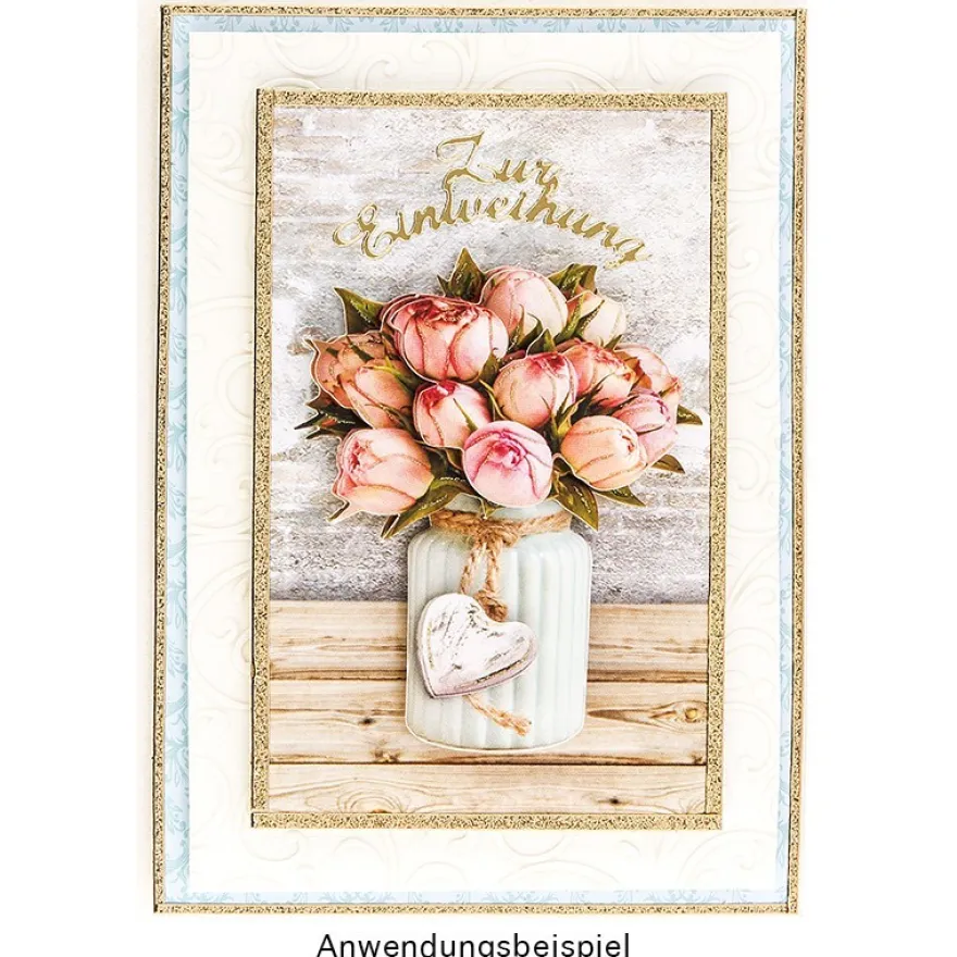 3-D Motive, Bouquets in Vasen, 7-9,5cm, 10 Motive