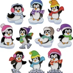 3-D Motive, Drollige Pinguine, 5,5-9cm, 10 Motive