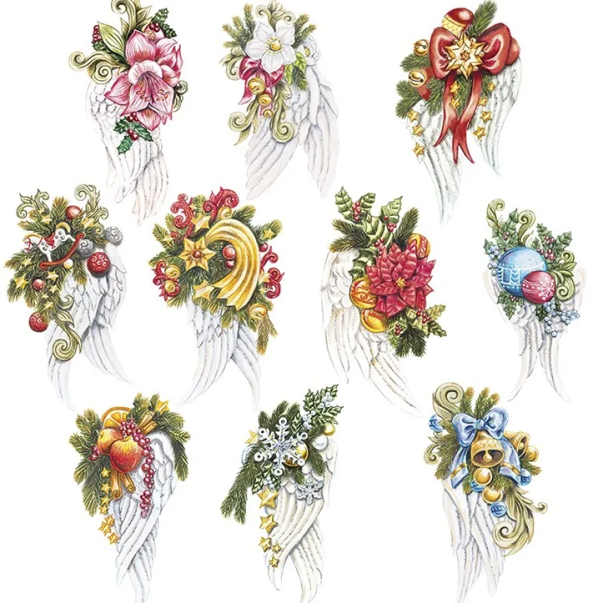 3-D Motive, Engelsflügel, 11-13,5cm, 10 Motive