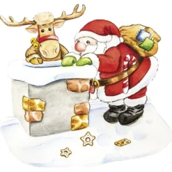 3-D Motive, Fröhliche Nikoläuse, 7-9,5cm, 10 Motive