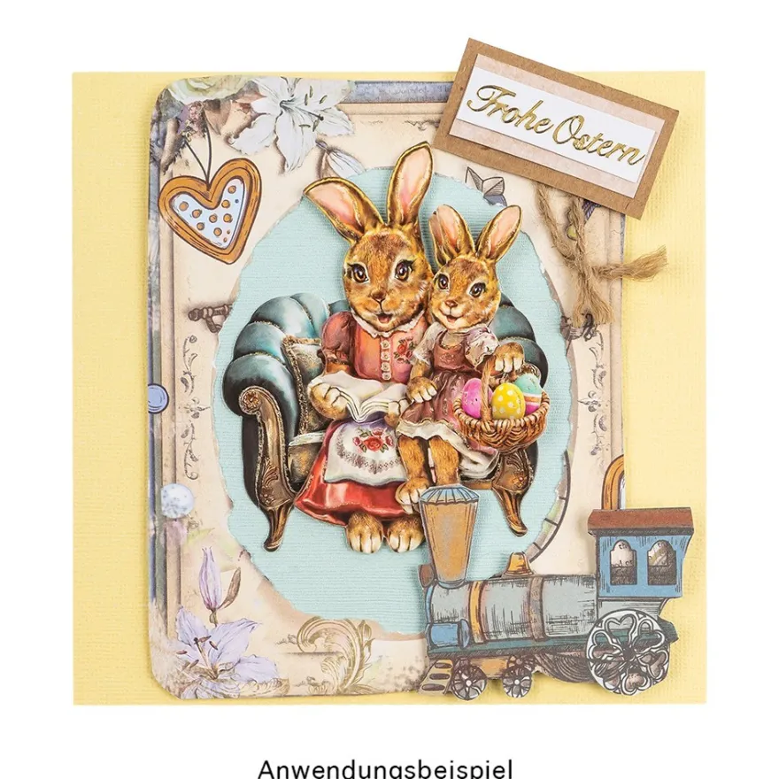 3-D Motive, Fröhliche Osterhasen, 7-10,5cm, 10 Motive