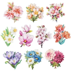 3-D Motive, Frühlingsblumen 2, 7-11cm, 10 Motive