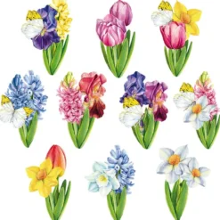 3-D Motive, Frühlingsblumen, 5-9 cm, 10 Stück