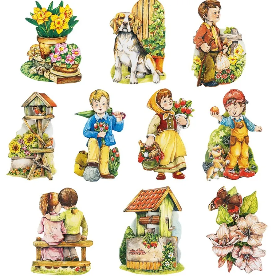 3-D Motive, Gartenmotive, 7cm x 6 cm, 10 Motive