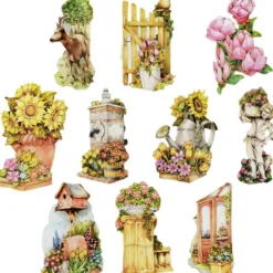 3-D Motive, Gartenmotive, Gold-Gravur, 4,5-8cm, 10 Motive