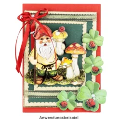 3-D Motive, Gartenzwerge, Gold-Gravur, 8cm, 10 Motive