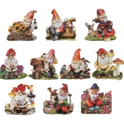 3-D Motive, Gartenzwerge, Gold-Gravur, 8cm, 10 Motive
