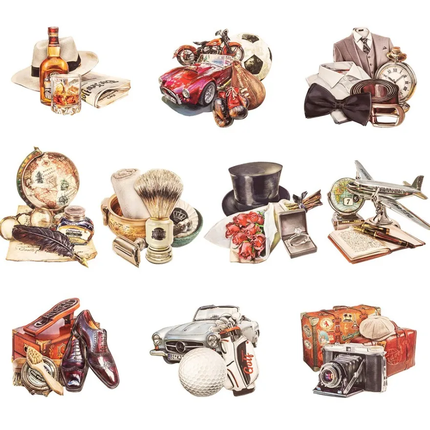 3-D Motive, Herren-Klassiker, 7,5-11,5cm, 10 Motive