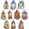 3-D Motive, Laternen & Tiere im Winter, 6-11cm, 10 Motive