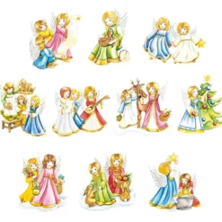3-D Motive, Liebliche Engel, 6,5-9cm, 10 Motive