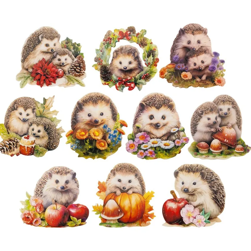 3-D Motive, Niedliche Igel, 7,5-8,5cm, 10 Motive