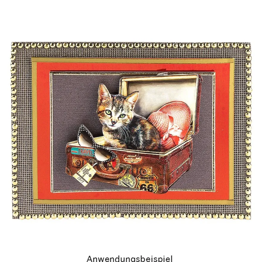 3-D Motive, Niedliche Katzen, 6,5-9cm, 10 Motive