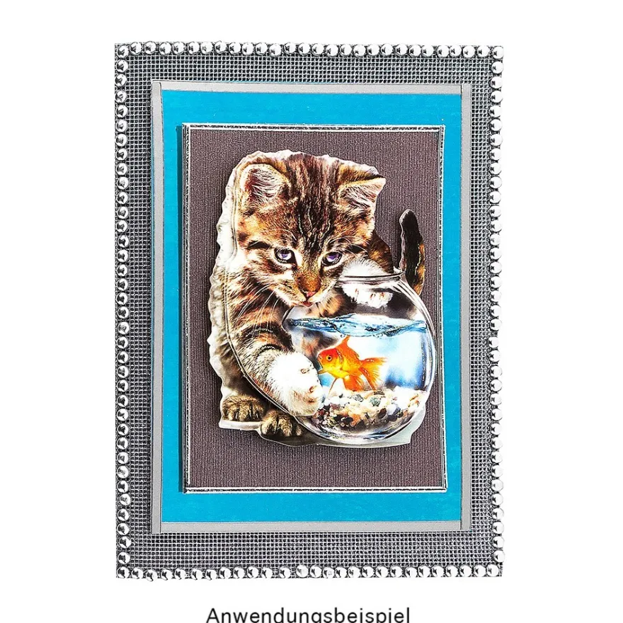 3-D Motive, Niedliche Katzen, 6,5-9cm, 10 Motive