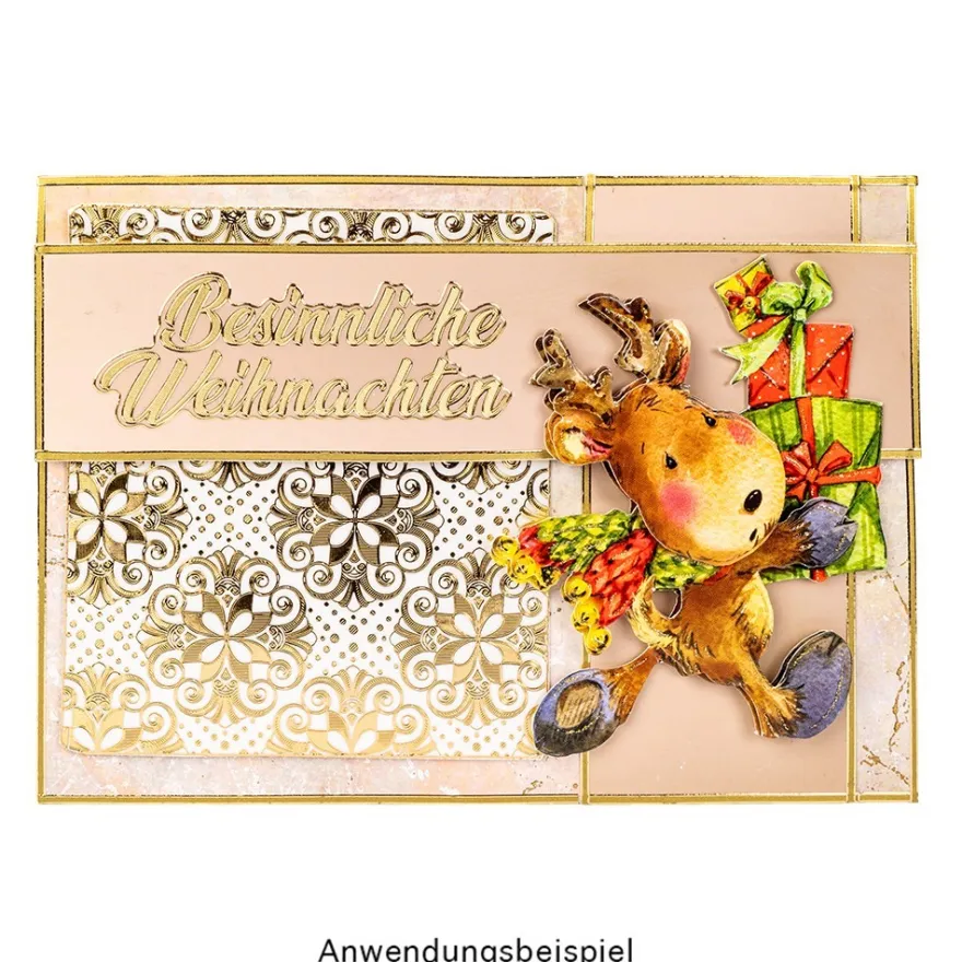3-D Motive, Niedliche Weihnachts-Elche, 8-9,5cm, 10 Motive