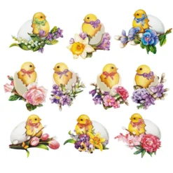 3-D Motive, Nostalgie-Küken, 5-9cm, 10 Motive