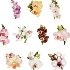 3-D Motive, Orchideen, Gold-Gravur, 6-11cm, 10 Motive