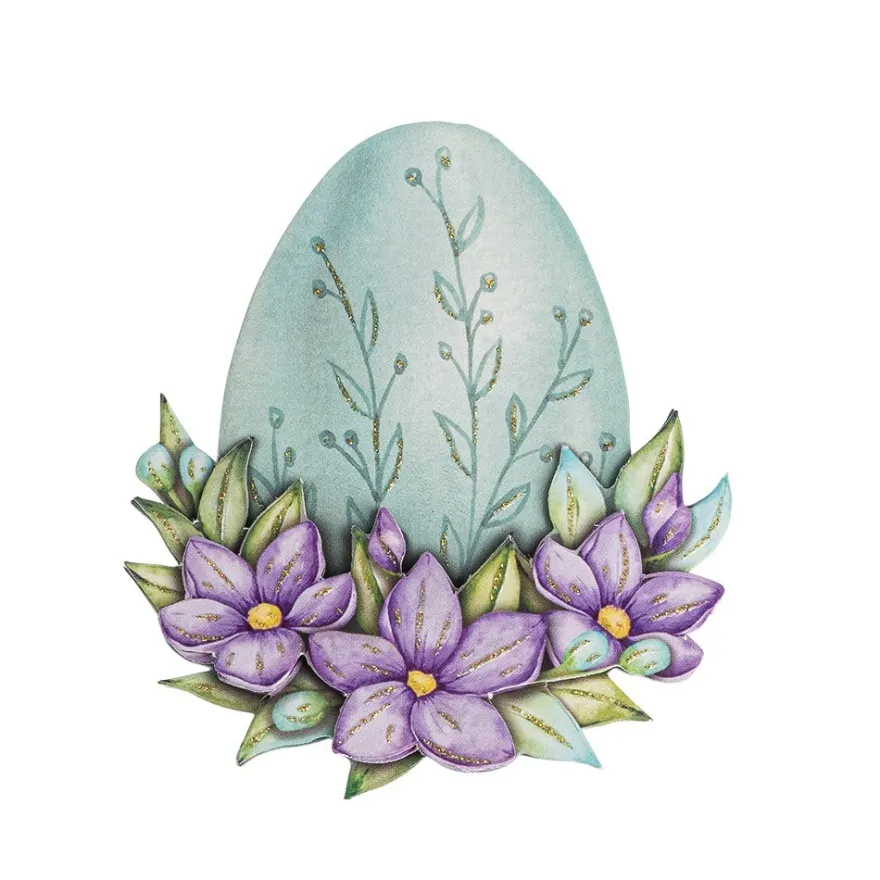 3-D Motive, Ostereier mit Blumen, 7,5-9,5cm, 10 Motive