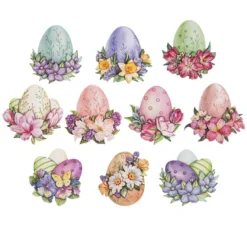3-D Motive, Ostereier mit Blumen, 7,5-9,5cm, 10 Motive