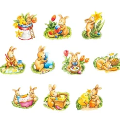 3-D Motive, Osterhasen 2, 7-9,5cm, 10 Motive