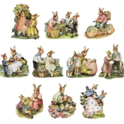 3-D Motive, Osterhasen, Gold-Gravur, 6-8cm, 10 Motive