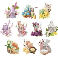 3-D Motive, Osterkerzen, 7-9cm, 10 Motive