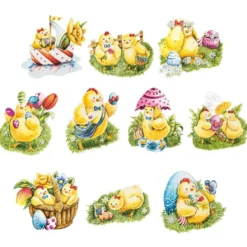 3-D Motive, Osterküken, 5,5-8cm, 10 Motive