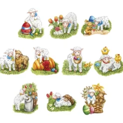 3-D Motive, Osterlämmchen, 5,5-9cm, 10 Motive