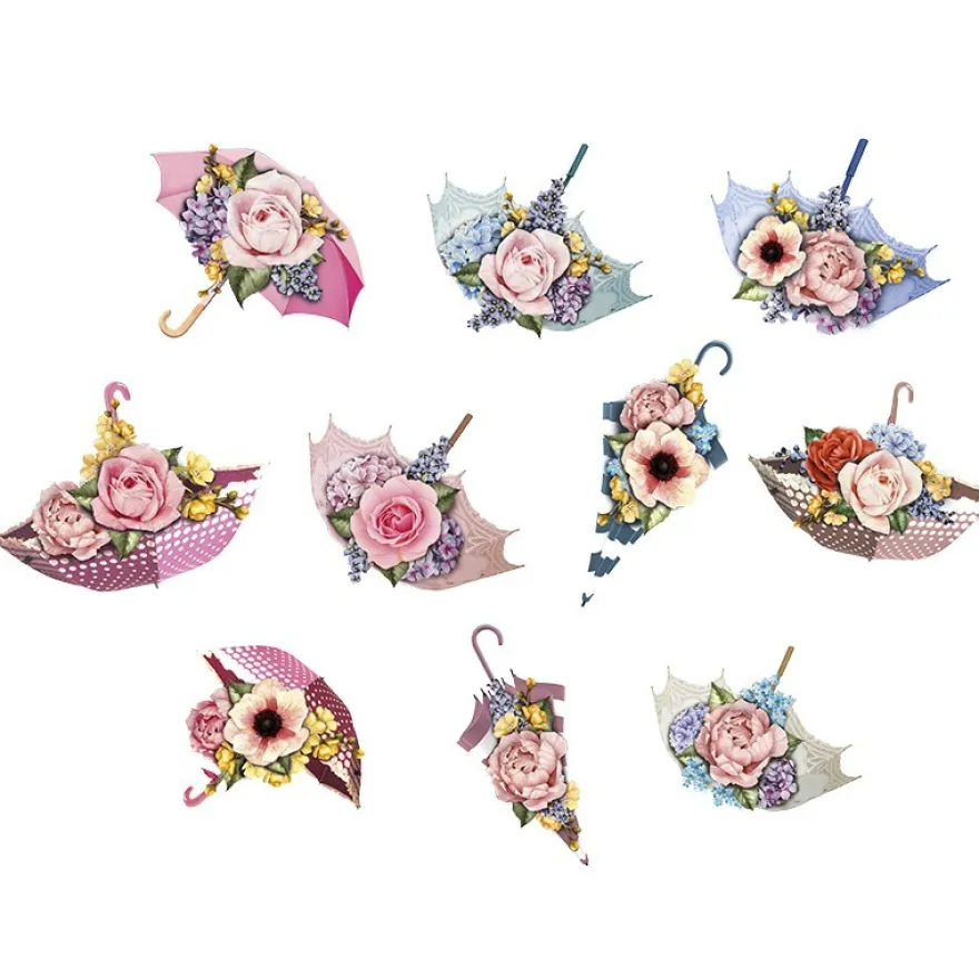 3-D Motive, Schirme, 7-11cm, 10 Motive