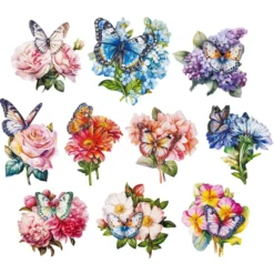 3-D Motive, Schmetterlinge & Blüten 3, 6,5-11cm, 10 Motive