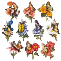 3-D Motive, Schmetterlinge & Blüten 2, 6-11cm, 10 Motive