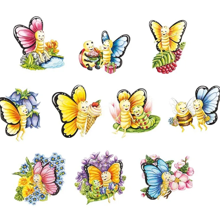 3-D Motive, Schmetterling "Julia", 7,5-10,5cm, 10 Motive