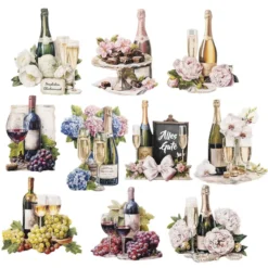 3-D Motive, Sekt & Wein, 5,5-8,5cm, 10 Motive