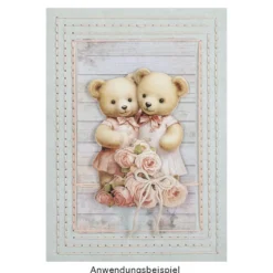 3-D Motive, Teddybären-Grüße, 6,5-9cm, 10 Motive