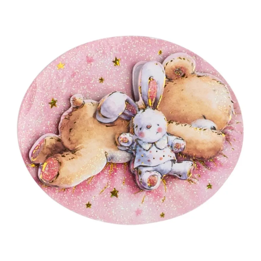 3-D Motive, Teddy, Goldprägung & Glimmerlack-Veredelung, 2x 15 Designs, 6,5-9,5cm, 30 Stück