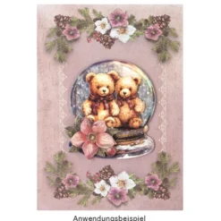 3-D Motive, Teddys im Winter, 6,5-8,5cm, 10 Motive
