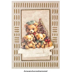 3-D Motive, Teddys im Winter, 6,5-8,5cm, 10 Motive