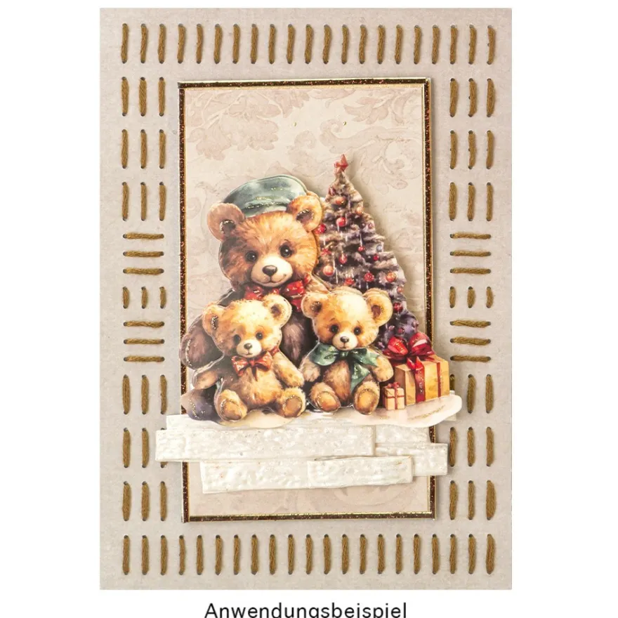 3-D Motive, Teddys im Winter, 6,5-8,5cm, 10 Motive