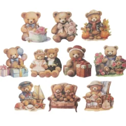 3-D Motive, Teddys rund ums Jahr, 7,5-9,5cm, 10 Stück
