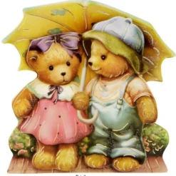 3-D Motive, Teddys unterwegs, Gold-Gravur, 6-8cm, 10 Motive