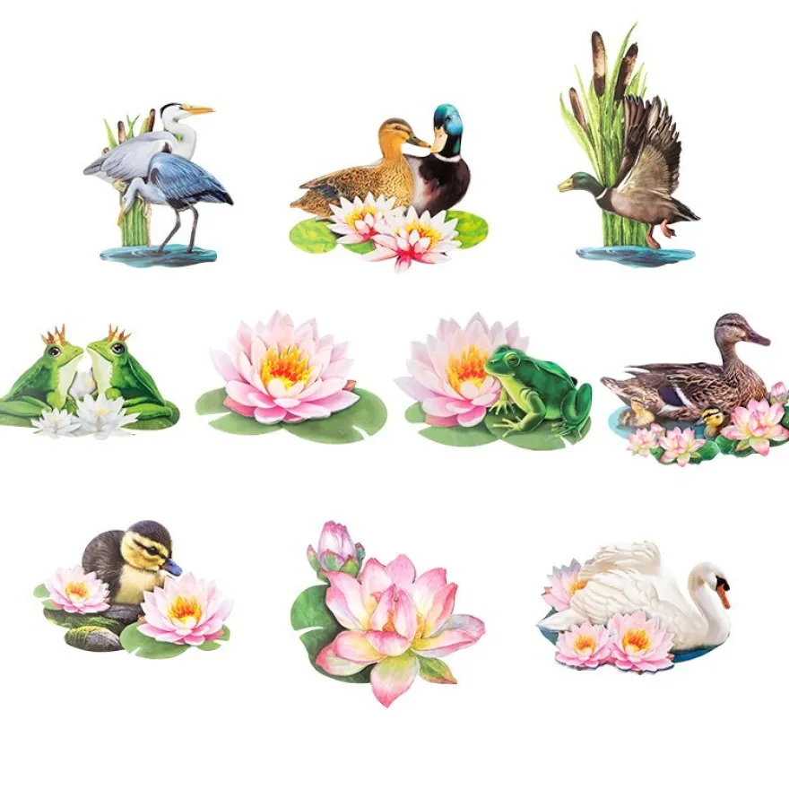 3-D Motive, Teich-Idylle, 6-11,5cm, 10 Motive