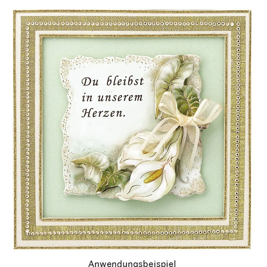 3-D Motive, Trauer, Gold-Gravur, 8cm x 8cm, 10 Motive