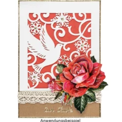 3-D Motive, Vintage-Rosen, 7-9,5cm, 10 Motive