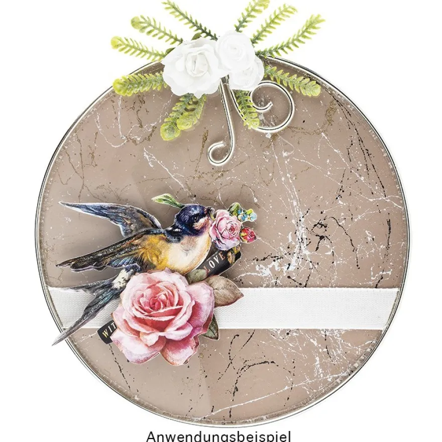 3-D Motive, Vintage-Rosengrüße, 7-10,5cm, 10 Motive
