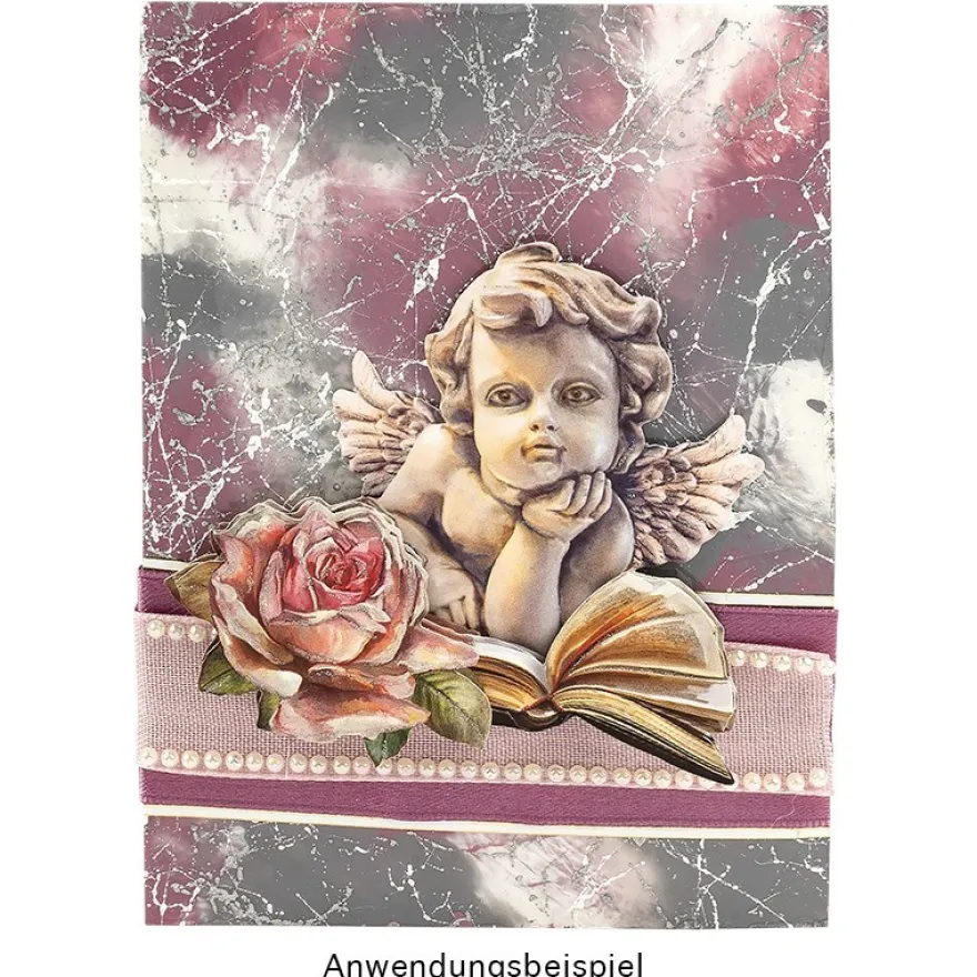 3-D Motive, Vintage-Rosengrüße, 7-10,5cm, 10 Motive