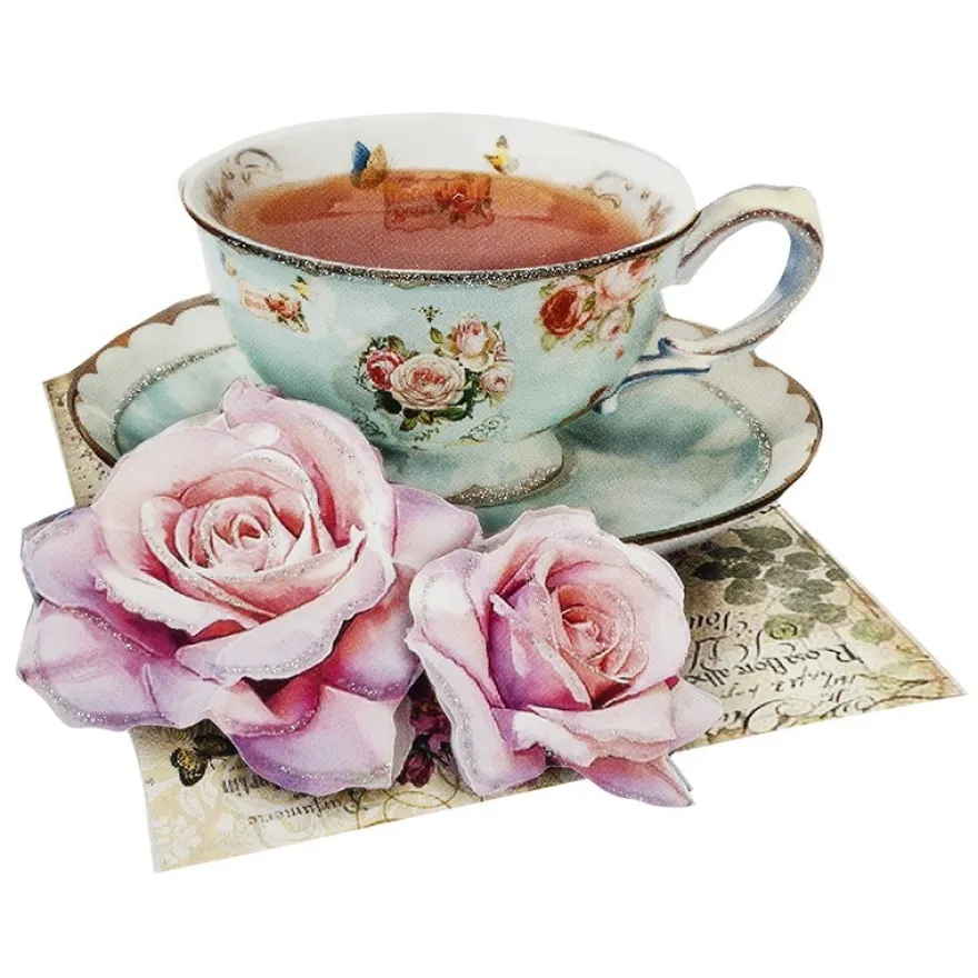 3-D Motive, Vintage-Rosengrüße, 7-10,5cm, 10 Motive