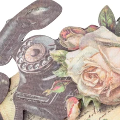 3-D Motive, Vintage-Rosengrüße, mit Perlmutt-Leinenstruktur, 7-10,5cm, 10 Motive