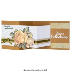 3-D Motive, Vintage-Rosen, mit Perlmutt-Leinenstruktur, 7-10,5cm, 10 Motive