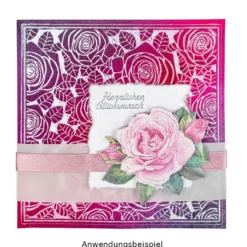 3-D Motive, Vintage-Rosen, mit Perlmutt-Leinenstruktur, 7-10,5cm, 10 Motive