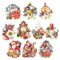3-D Motive, Weihnachten nostalgisch 3, 7-10,5cm, 10 Motive